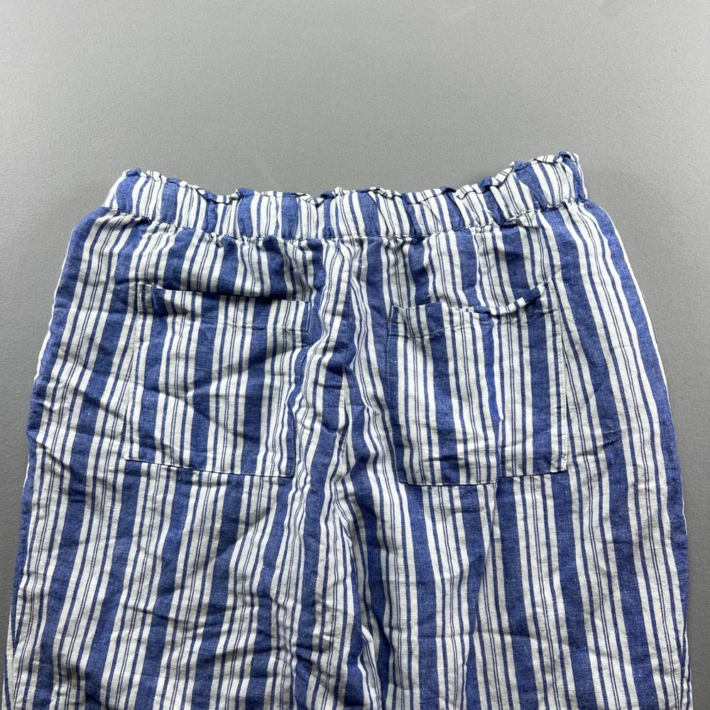 LOFT Pants Womens MT Multi Striped High Rise Tapered Leg Cuffed Hem Drawstring